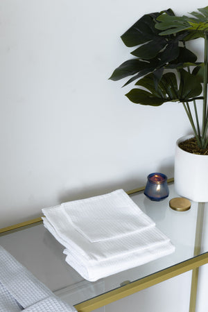 Organic Cotton Waffle Bathroom Towels