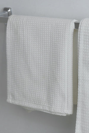 Organic Cotton Waffle Bathroom Towels